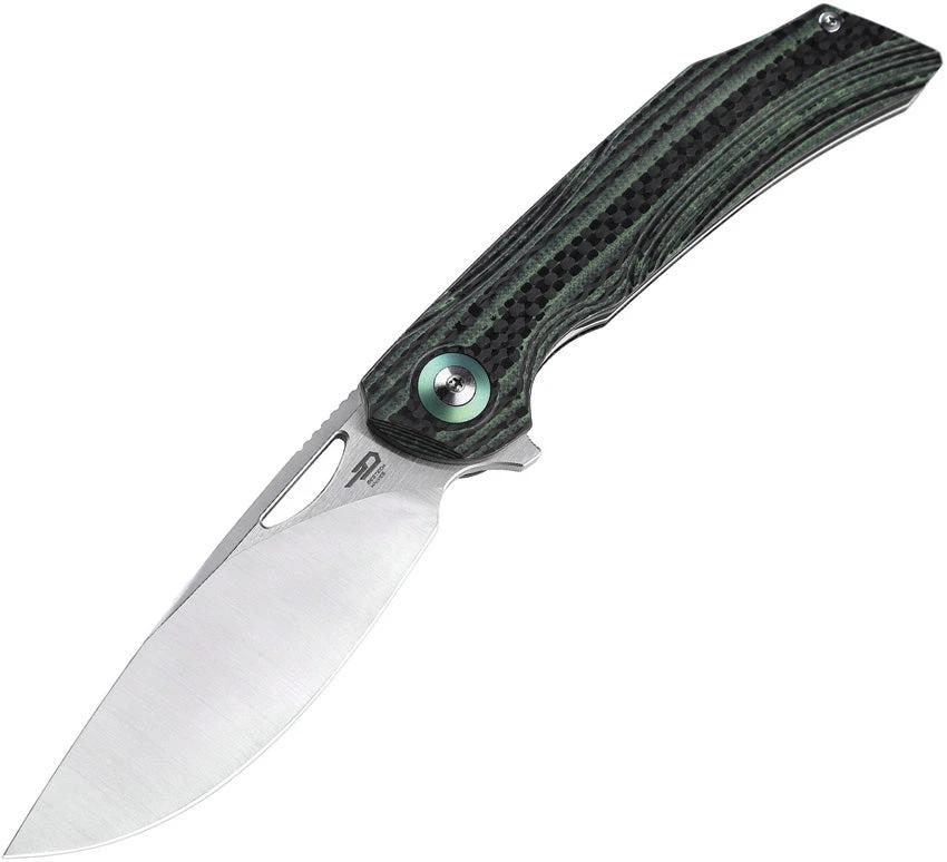 Bestech Knives Falko Linerlock CF Green BL01C by Bestech Knives