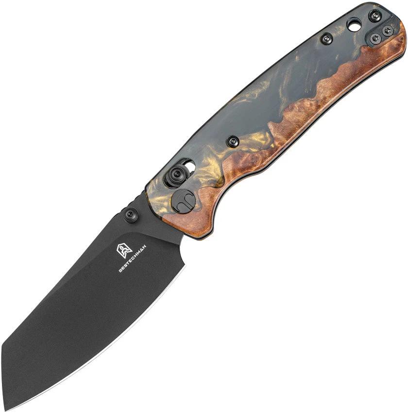 Bestech Knives Cicada Wing Crossbar Wood Folding Knife BMK06-W-6 For EDC Enthusiasts Durable Smooth Action by Bestech Knives