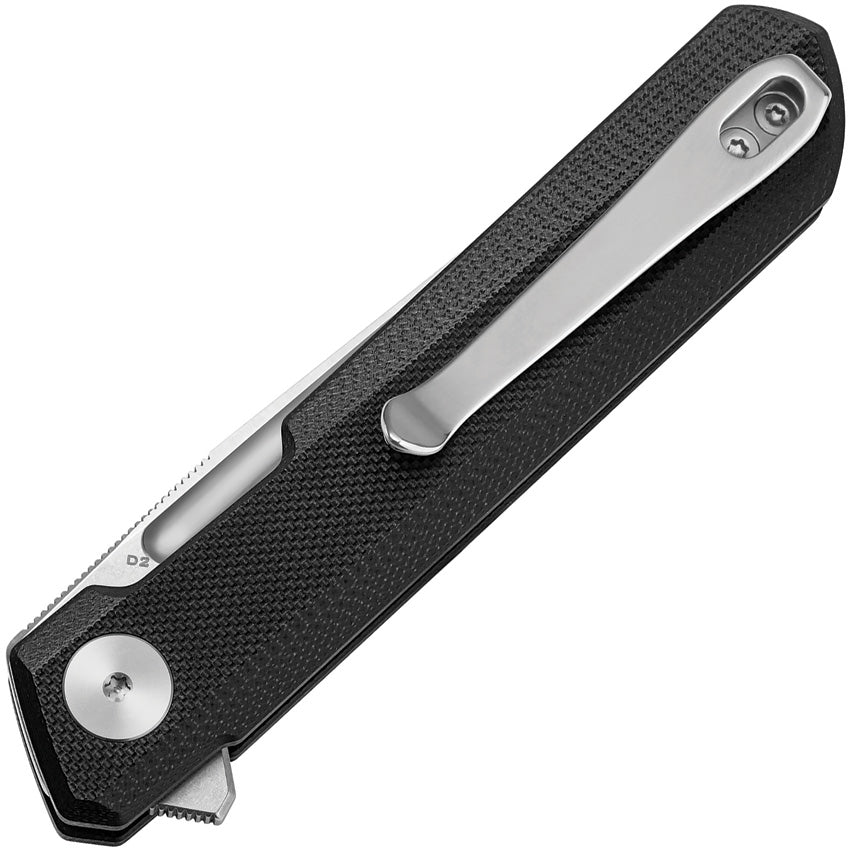 Bestechman Mini Dundee BMK08A EDC Knife With 3 Inch D2 Blade Stonewash Satin Finish Black G10 Handle Slip Joint by Bestech Knives
