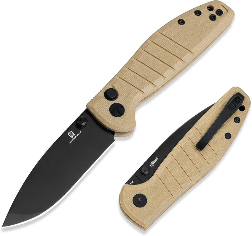 Bestech Knives Bestechman Goodboy Jr Tan BMK10F D2 Tool Steel 4In Closed EDC Everyday Carry For Knife Enthusiasts by Bestech Knives