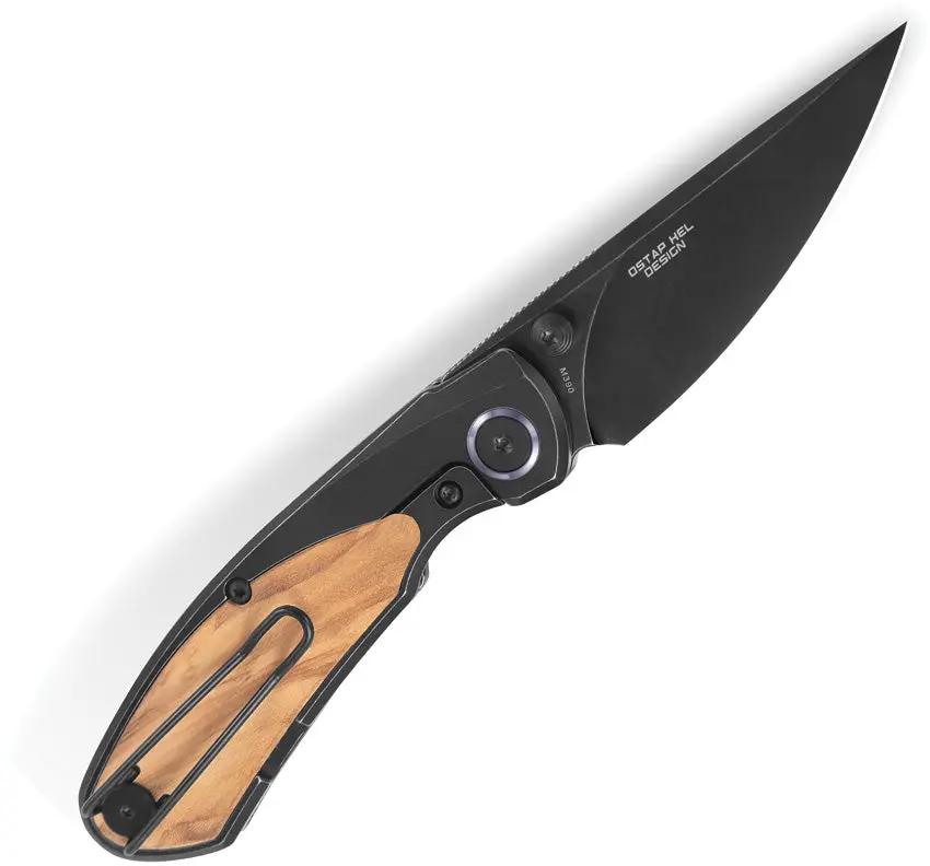 Bestech Knives Lito Framelock Ti Olive Wood Inlay EDC Knife With M390 Blade For Enthusiasts by Bestech Knives
