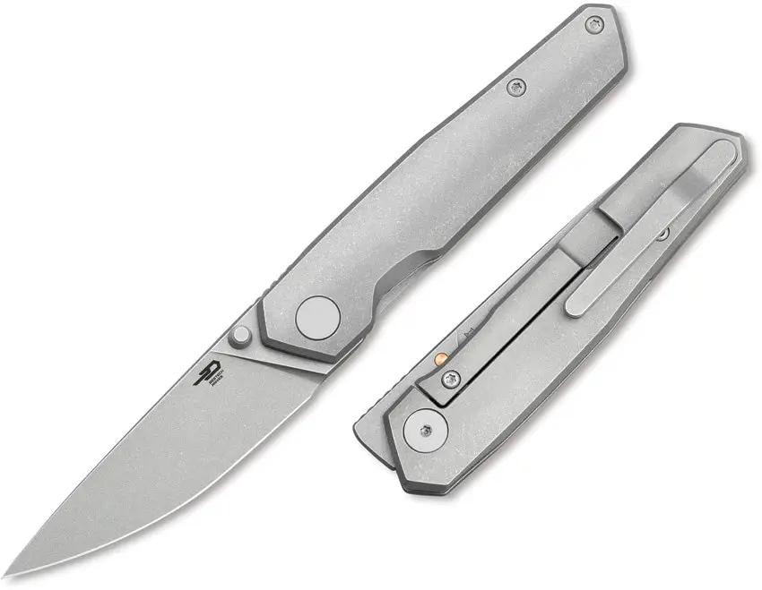 Bestech Knives VK-KUZE Framelock M-Cut Ti EDC Knife With Stonewash Blade And Titanium Handle by Bestech Knives