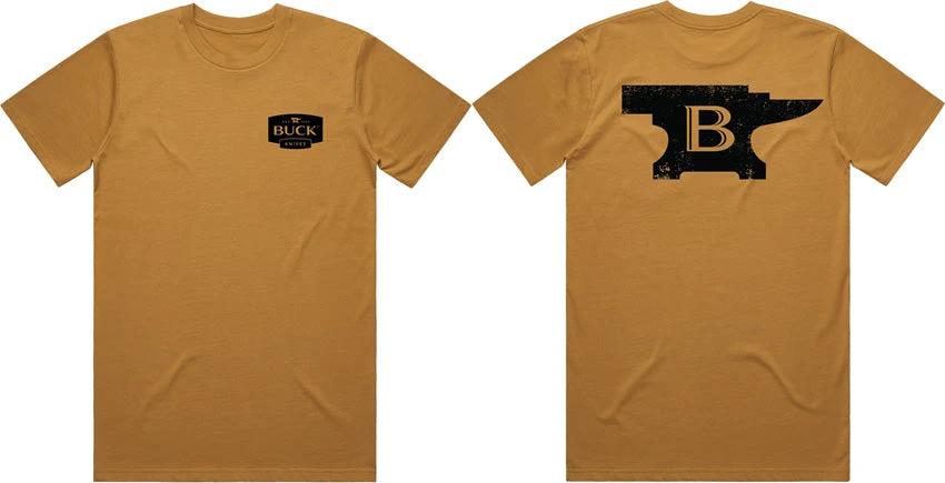 Buck Anvil T-Shirt Camel Lrg 13885 by Buck