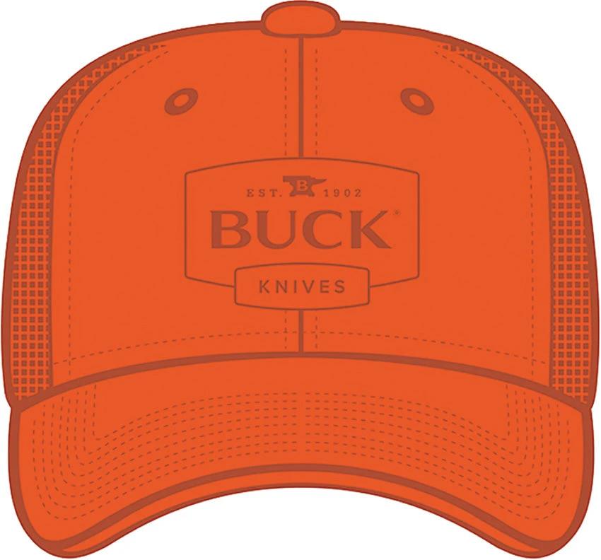 Buck Patch Hat Blaze Orange PVC Patch With Durable Mesh Back Snap Closure For Outdoor Enthusiasts by Buck
