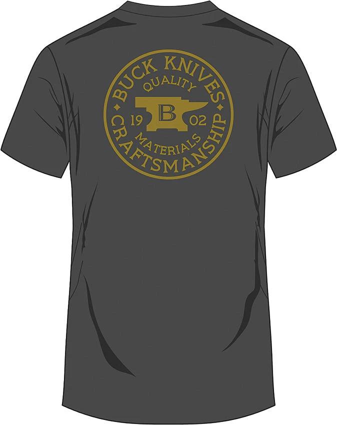 Buck Coin Badge T-Shirt Gray LG 14278 by Buck