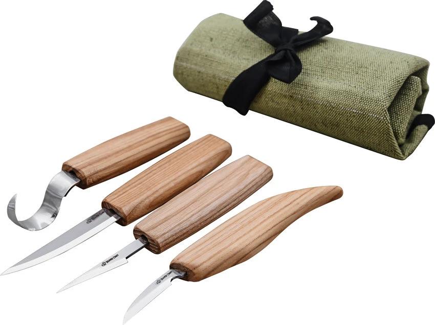 BEAVERCRAFT 4 Knife Set with Tool Roll S09 by BEAVERCRAFT