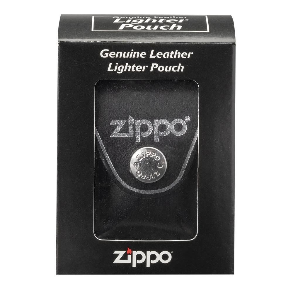 Black Leather Zippo® Lighter Pouch – Belt Loop by Zippo