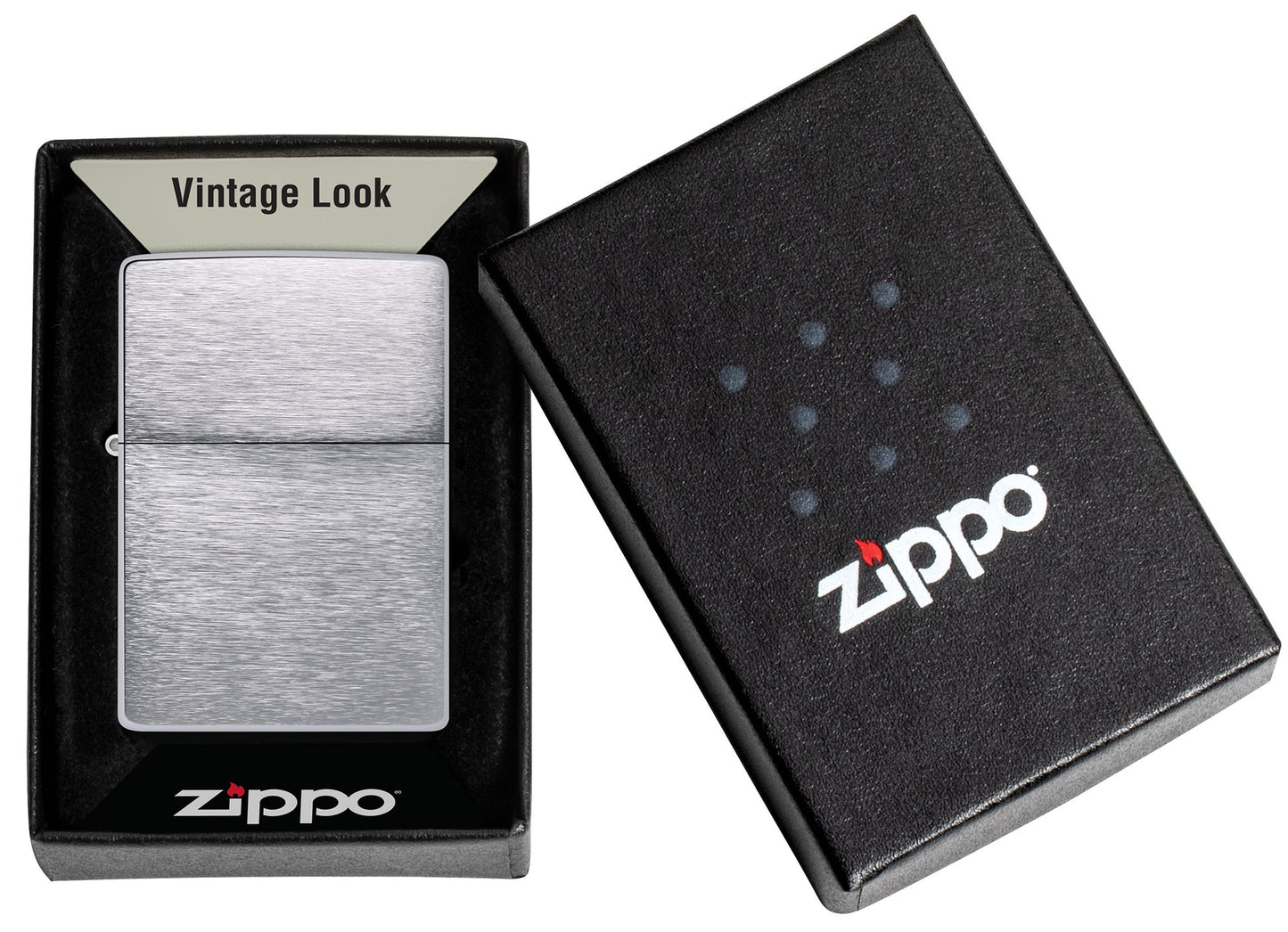 Brushed Chrome Vintage Zippo Lighter – Sleek, Personalized Outdoor Companion