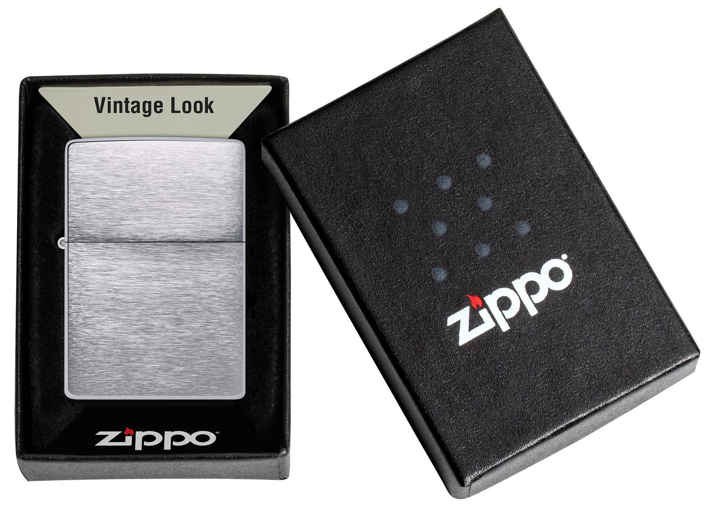 Brushed Chrome Vintage Zippo Lighter – Sleek, Personalized Outdoor Companion by Zippo