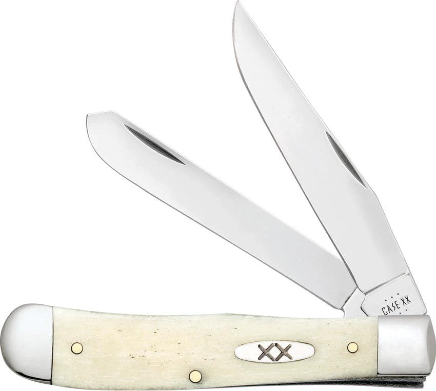 Case Cutlery Trapper Knife Premium Natural Bone Handle With Stainless Clip And Spey Blades For Collectors by Case Cutlery