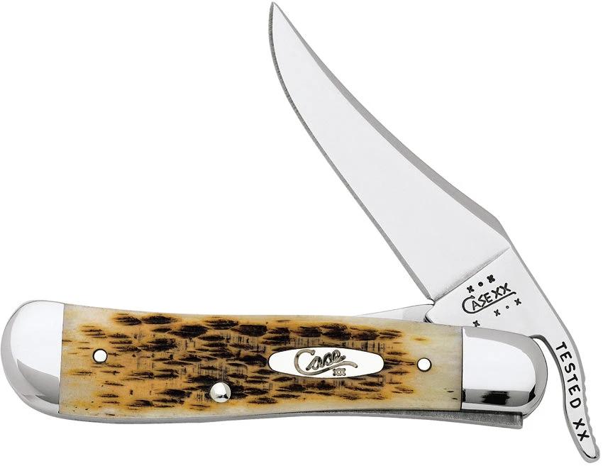 Case Russlock Amber Bone Pocket Knife With Stainless Clip Blade And Extended Tang For Collectors by Case Cutlery