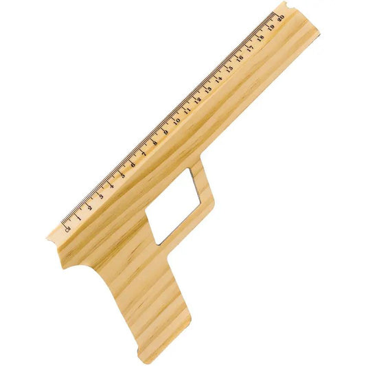 Caliber Gourmet Rubber Band Ruler Gun CBG1051 Durable Wood Tool With Inch And Centimeter Scales For DIYers by Caliber Gourmet
