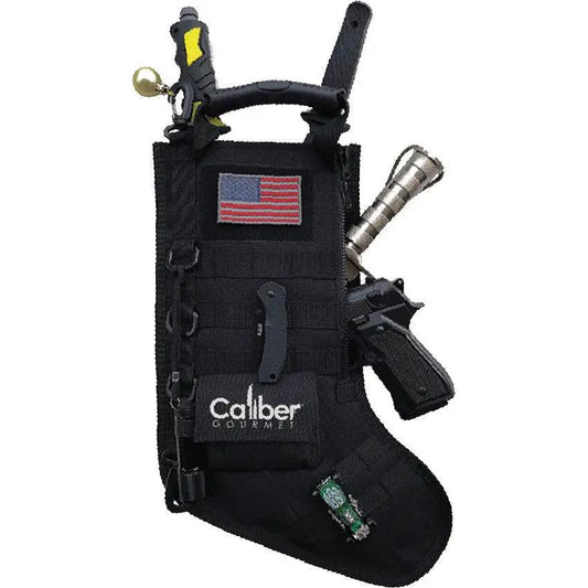 Caliber Gourmet Tactical Stocking Black For Hunters Durable Nylon With Hook And Loop Patches by Caliber Gourmet
