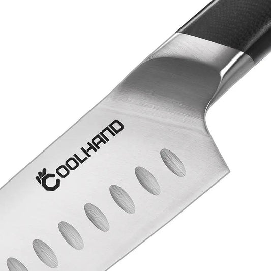 Coolhand Santoku Knife 7 Inch Satin Blade G10 Handle Premium Home Cooks And Pros by Coolhand