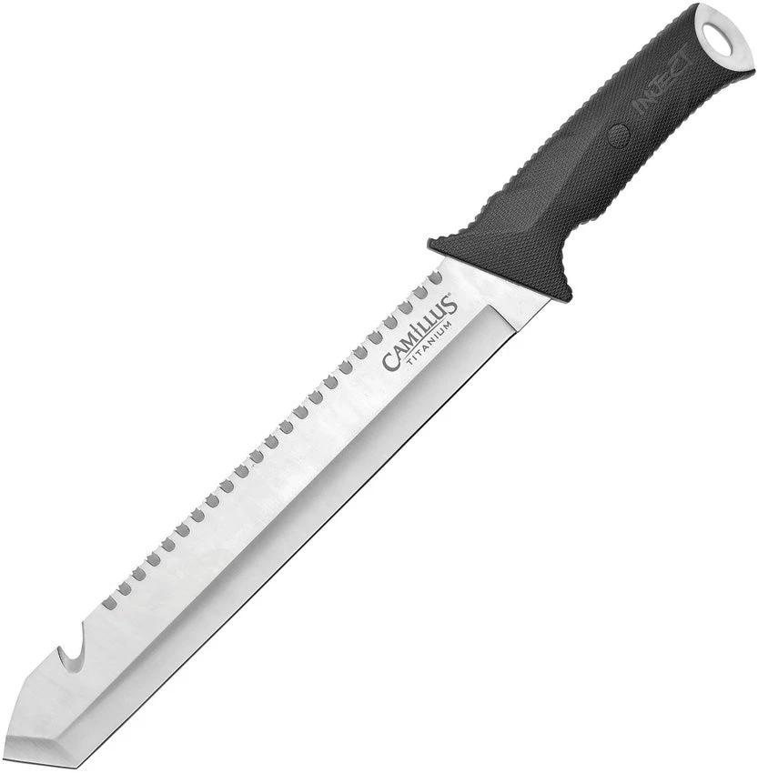 Camillus Carnivore Inject Machete 18 Inch Titanium Sawback Blade Full Tang Outdoor Survival Tool by Camillus
