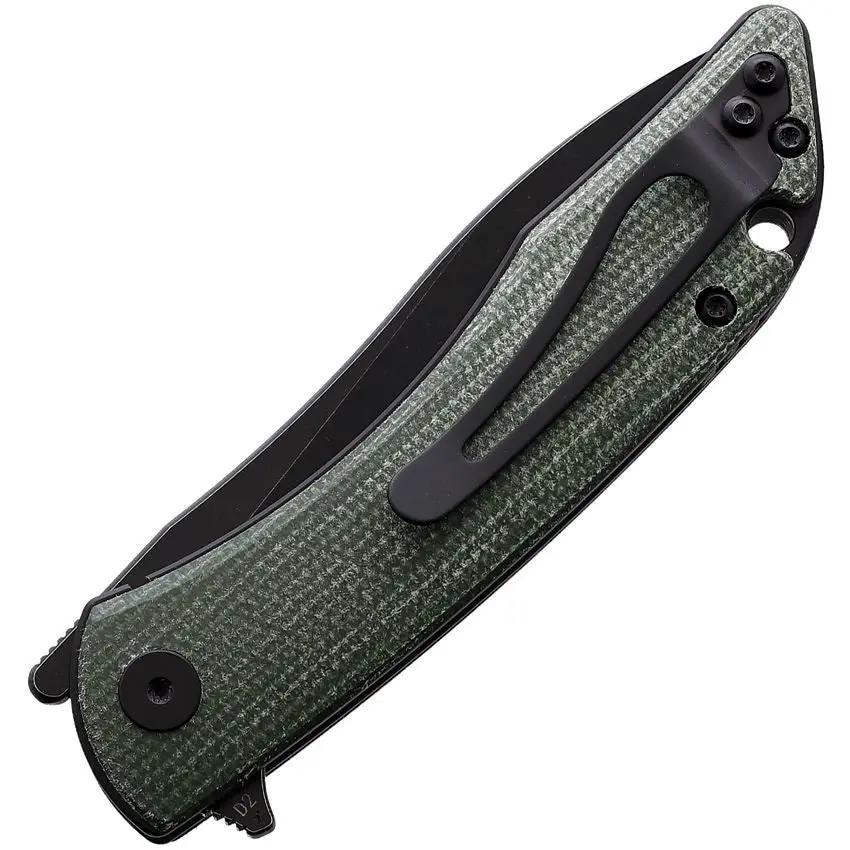 CMB Made Blaze Linerlock Knife With Green Micarta Handle And D2 Blade Extended Tang Pocket Clip Lanyard Hole by CMB Made Knives