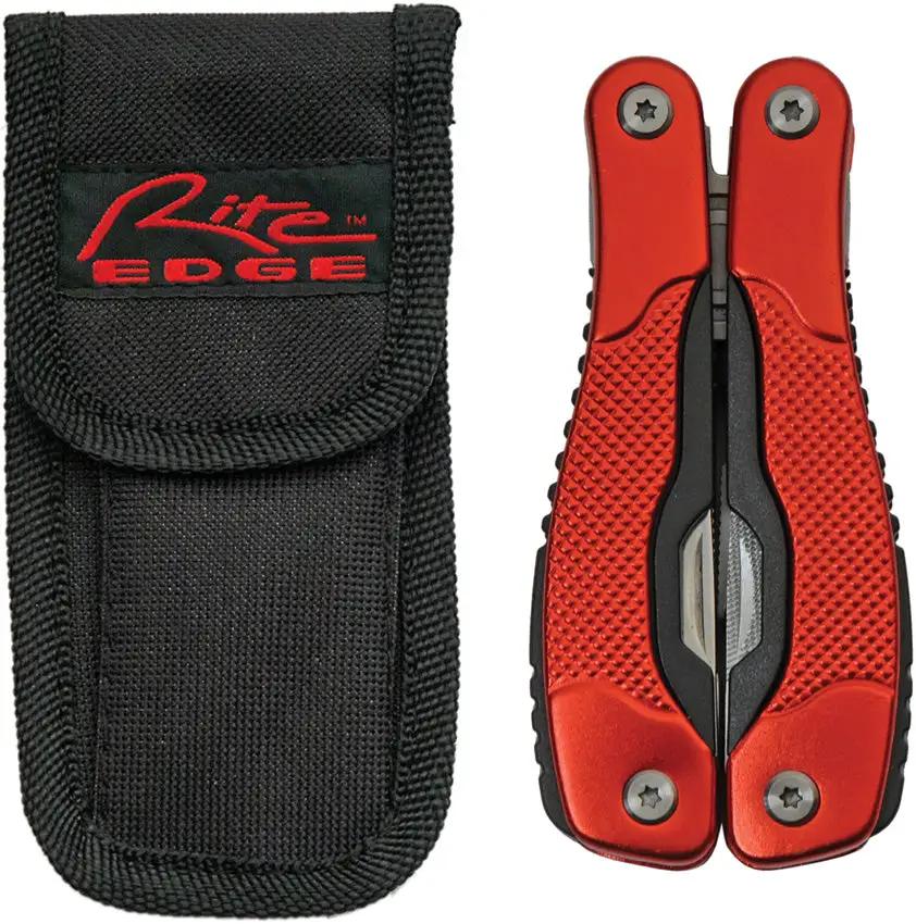 Rite Edge Multi-Function Pliers 211101-RD - 9-In-1 Everyday Carry Tool With Red Aluminum Handles by Rite Edge