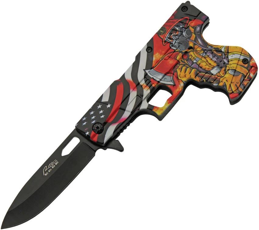 Rite Edge Gun Linerlock A/O Firefighter 300227-FF by Rite Edge