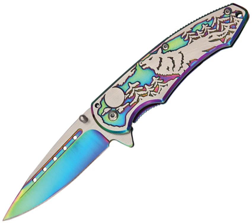 Rite Edge Wolf Linerlock Rainbow 300269-RB by Rite Edge