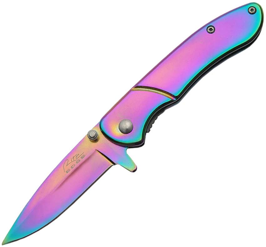 Rite Edge Titanium Rainbow Linerlock A/O 300351 by Rite Edge