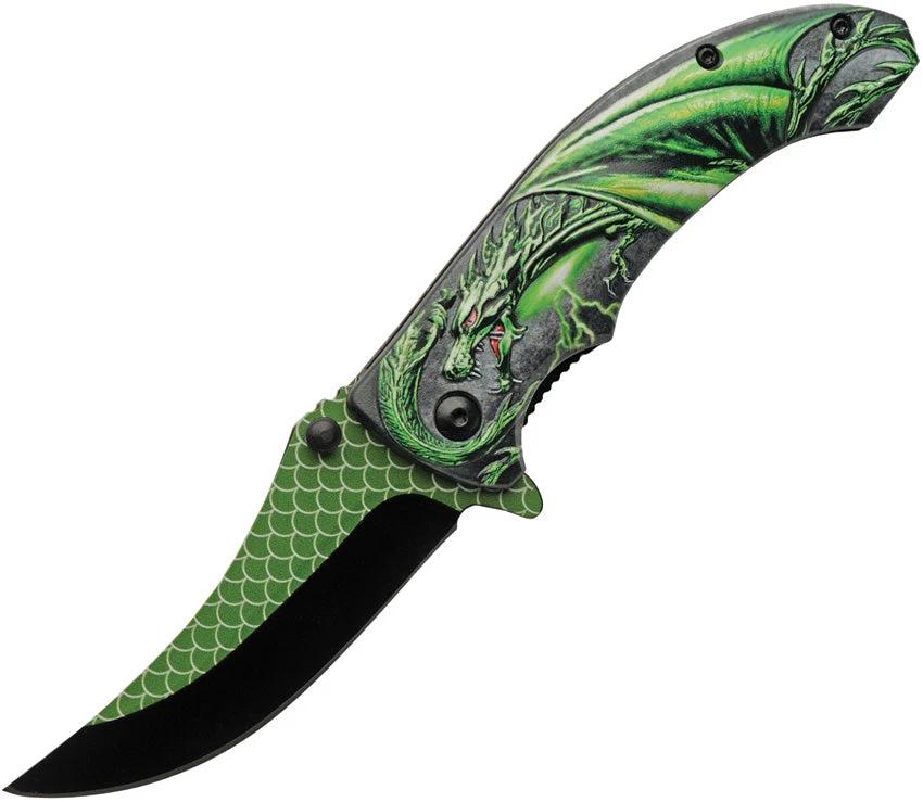 Rite Edge Dragon Scale Linerlock A/O 300551-GN by Rite Edge