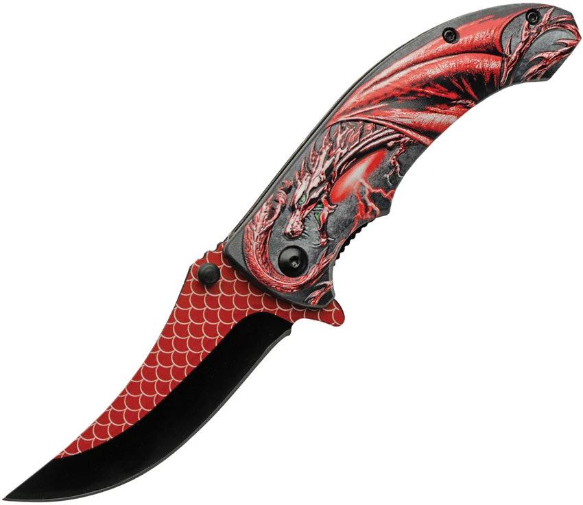 Rite Edge Dragon Scale Linerlock A/O 300551-RD by Rite Edge