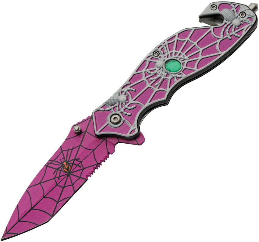 China Made Spider Web Linerlock A/O Purp 300568-PU