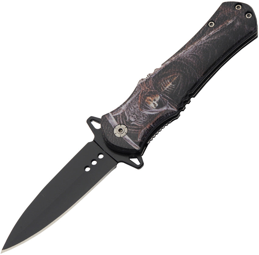 China Made Skull Linerlock A/O Reaper 300569-GR