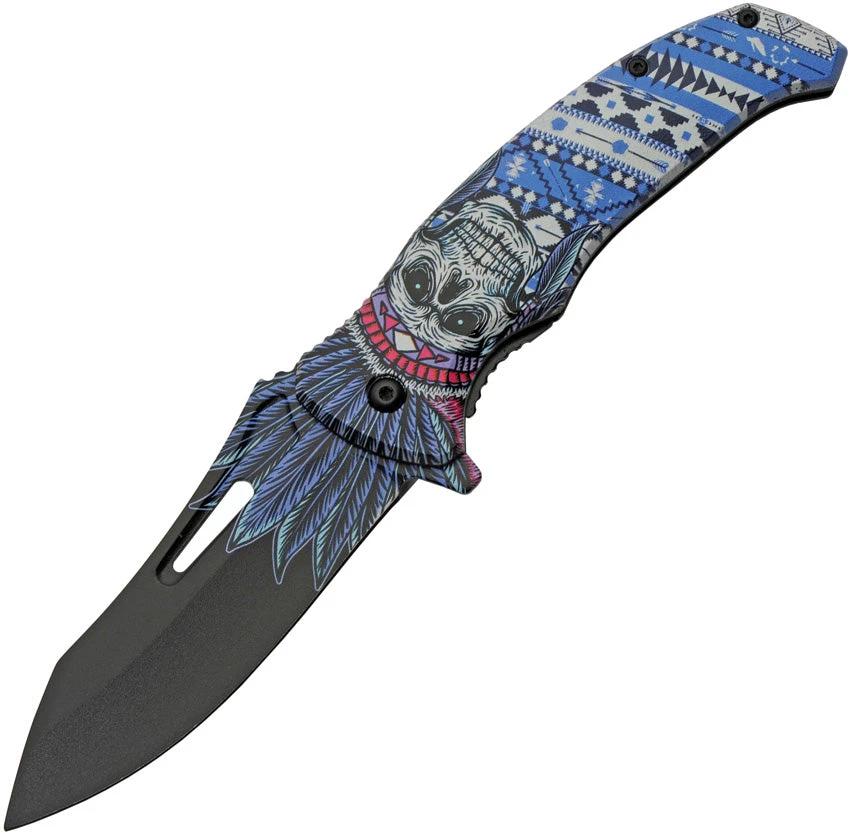 China Made Skull Linerlock A/O 300575-BL by China Made