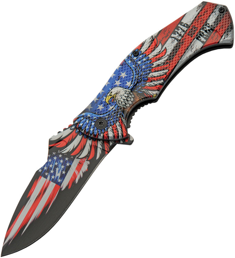 China Made Flag Linerlock A/O Eagle 300593-EG