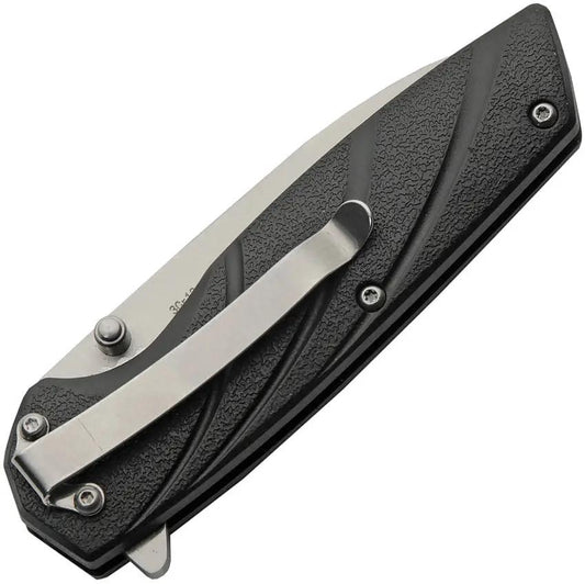 Rite Edge Dark Wave Linerlock - Satin 3Cr13 Stainless Blade With Black ABS Handle by Rite Edge