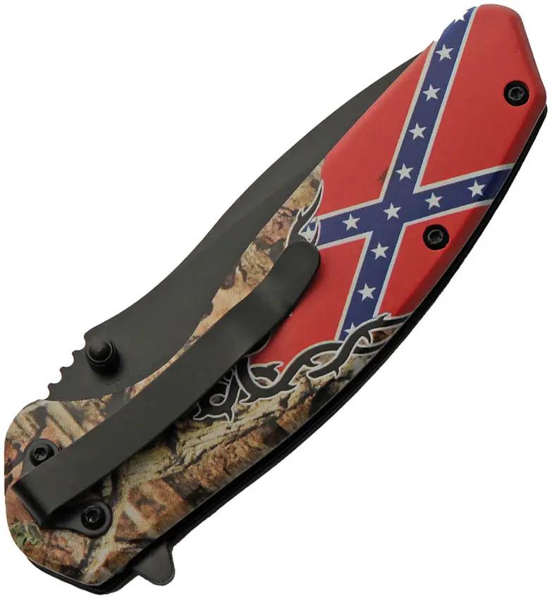 Rite Edge Rebel Forest Linerlock - Assisted Opening Folding Knife With Black Blade And Forest Camouflage Handle by Rite Edge