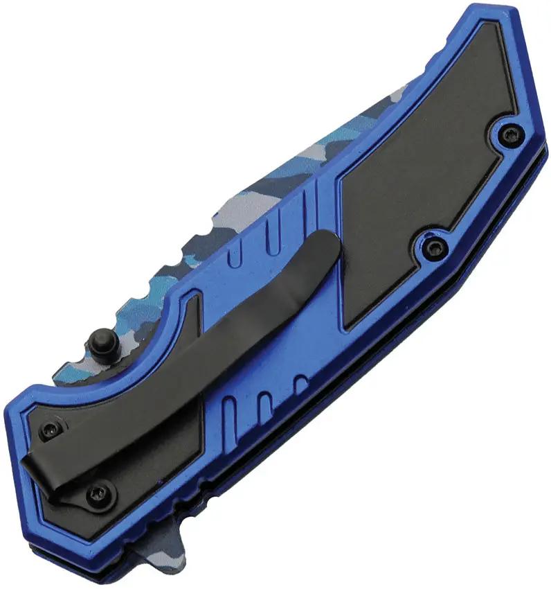 Rite Edge Police Camo Linerlock - Assisted Opening Pocket Knife With 3.75in Tanto Blade And Black Blue Aluminum Handle by Rite Edge