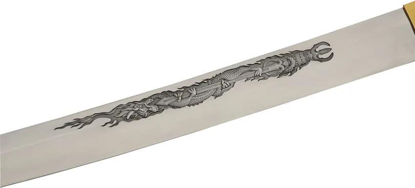 Rite Edge Lucky Dragon Samurai Sword - Satin 1065 Carbon Steel Blade, 41 Inch Overall, Red Wood Scabbard by Rite Edge