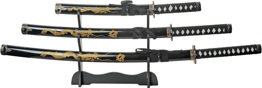 China Made Gold Dragon Samurai Set Blk 927029-BK by China Made