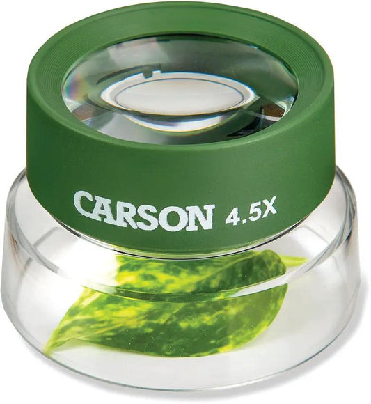 Carson Optics Bug Loupe Stand Magnifier 4.5x Pre Focused With Premium Acrylic Optics For Insect Enthusiasts HU55 by Carson Optics