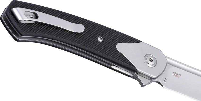 CRKT Viento Linerlock Pocket Knife D2 Satin Sheepsfoot Blade Black G10 For EDC Extended Tang Designed By Richard Rogers by CRKT