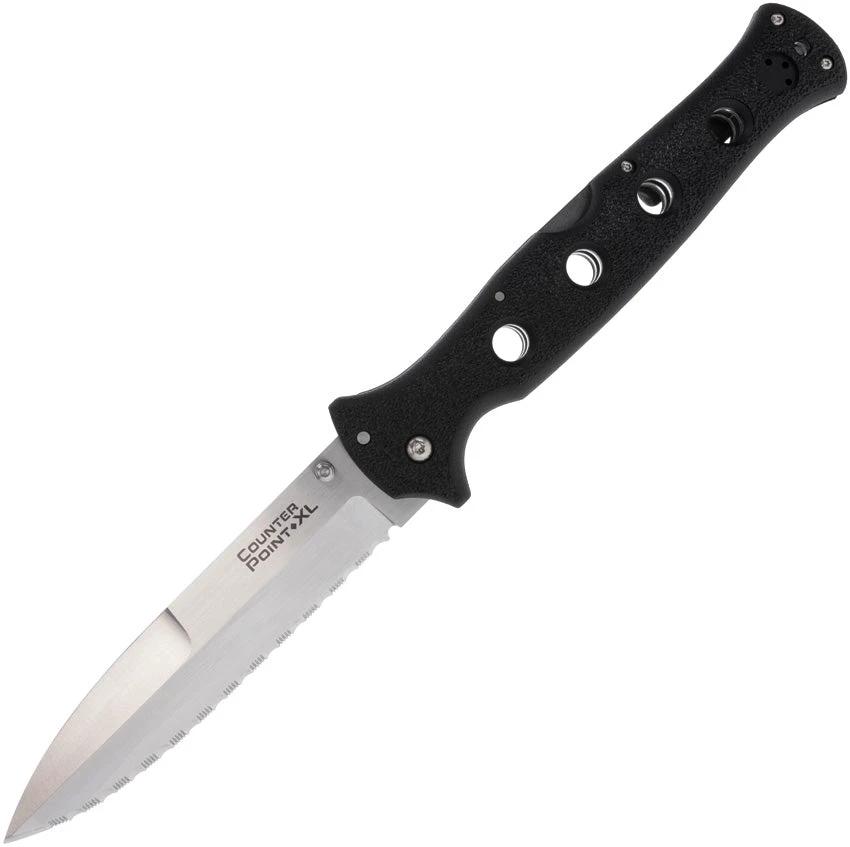 Cold Steel Counter Point XL Lockback EDC Knife With Rugged AUS 10A Serrated Blade And Griv Ex Handle by Cold Steel