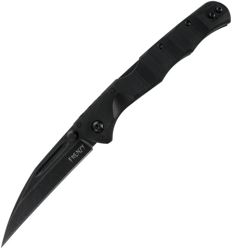 Cold Steel Frenzy II TriAd Lock EDC Knife With CPM 3V Sheepsfoot Blade Black Finish G10 Handle Pocket Clip Thumb Stud by Cold Steel