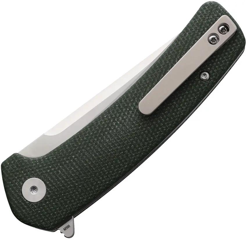Coeburn Clinch Linerlock Knife CT002 Premium M390 Blade Green Canvas Micarta Handle Extended Tang For EDC Enthusiasts by Coeburn Tool