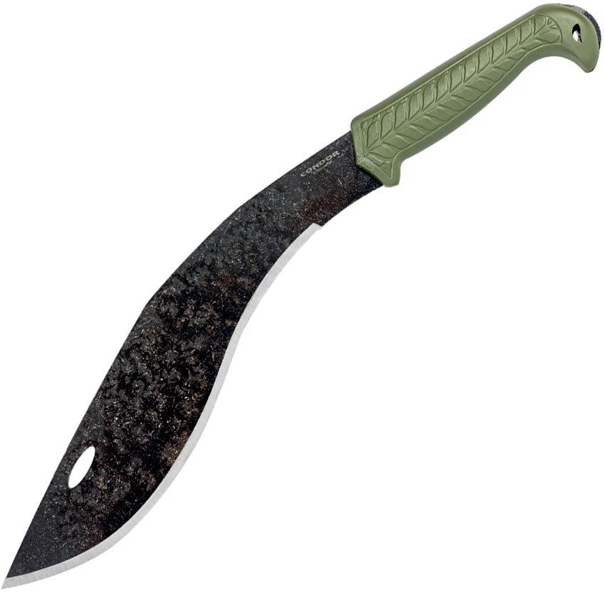 Condor Terrakukri Knife Army Green Fixed Blade 1075HC Steel Full Tang For Outdoor Survival by Condor