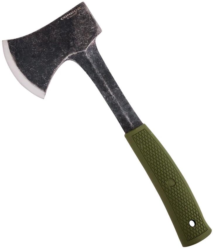 Rugged Condor Campsite Axe Army Green 4.25 Inch Head 1075HC Steel With 3 Inch Cutting Edge For Campers by Condor