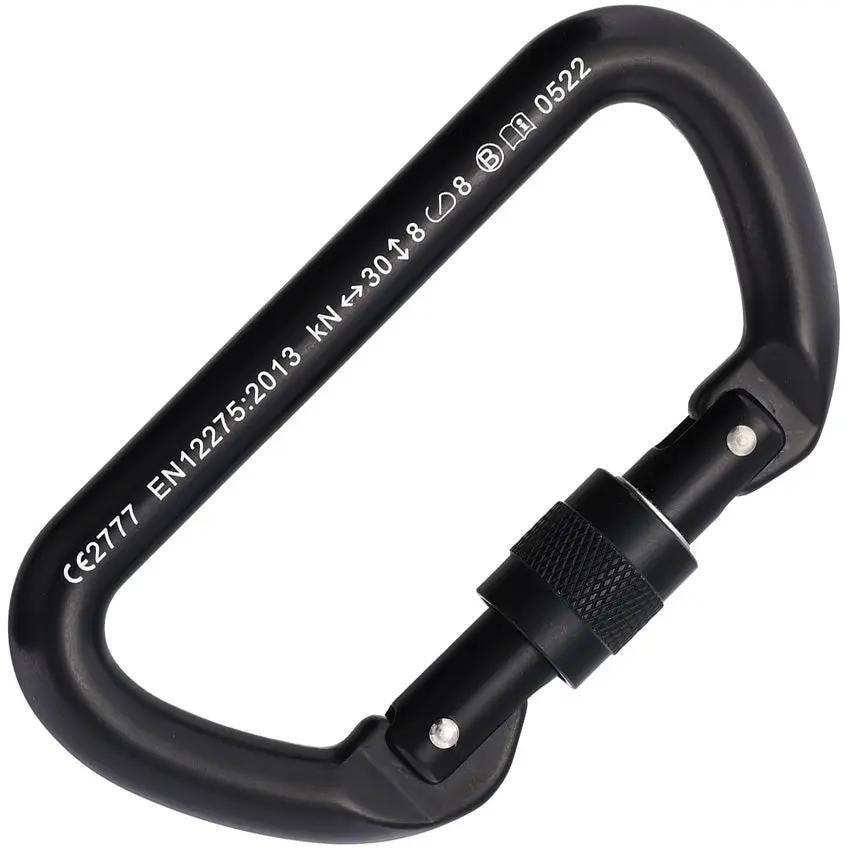 Cypher D Screw Gate Carabiner Black 4.25in 30kN CE Certified for Climbers Racking Equipment and Rope Courses by Cypher
