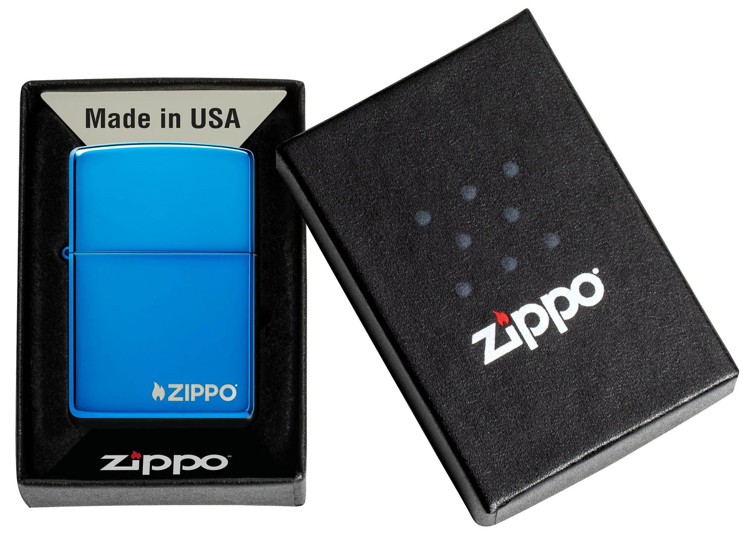 Classic High Polish Blue Zippo Logo Windproof Lighter by Zippo
