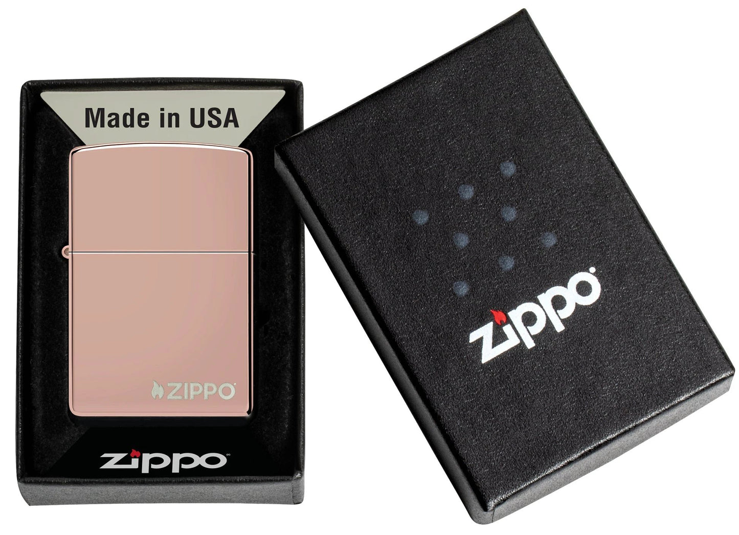 Classic High Polish Rose Gold Zippo Lighter by Zippo