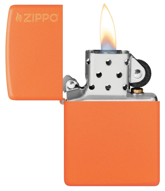 Zippo® Orange Matte Logo Lighter – Model 231ZL by Zippo