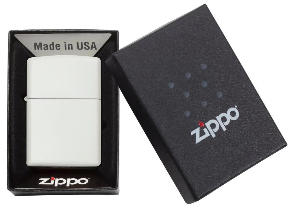 Zippo Classic White Matte Windproof Lighter – Customizable by Zippo