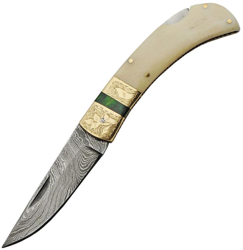 Damascus Lockback Smooth Bone DM-1199 by Damascus