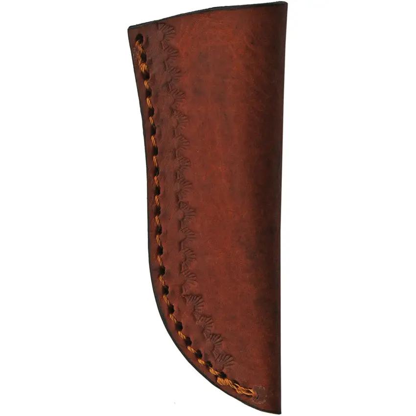 Damascus Wild Stag Skinner DM-1249 - Full Tang Stag Bone And Olive Wood Handle With Brown Leather Belt Sheath by Damascus