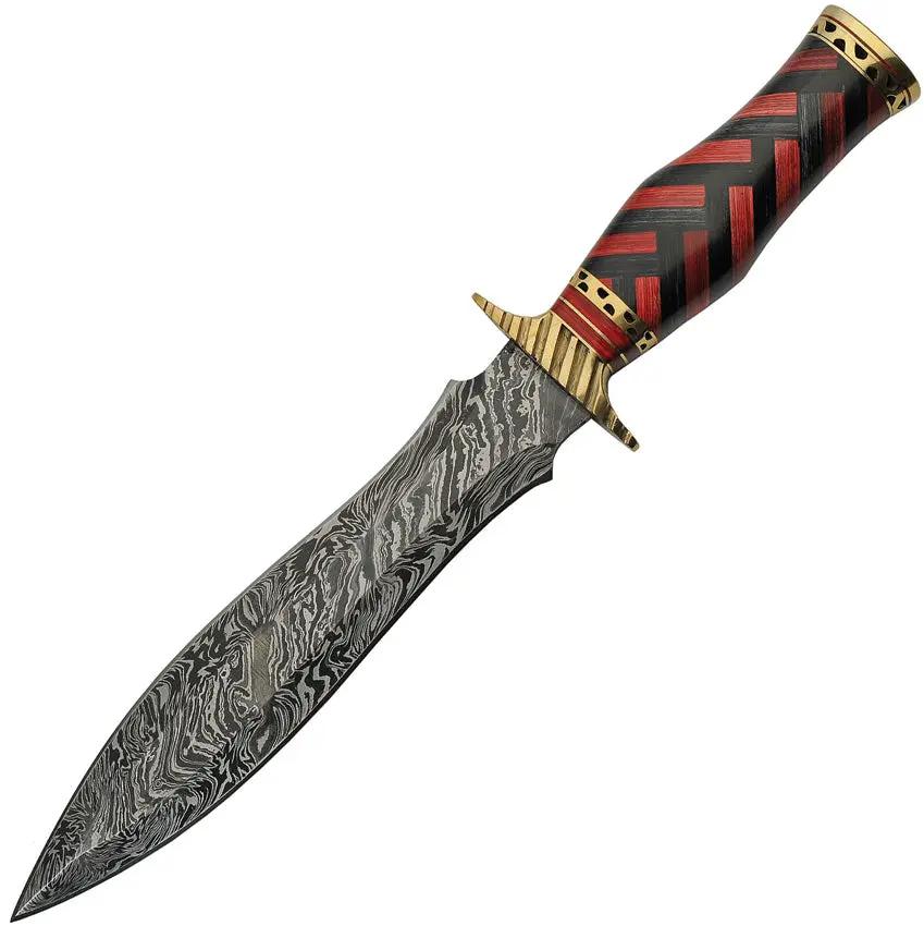 Ironclad Forge Damascus Braided Wood Dagger DM 1272 - 9 Inch Damascus Steel Blade With Brass Guard by Damascus
